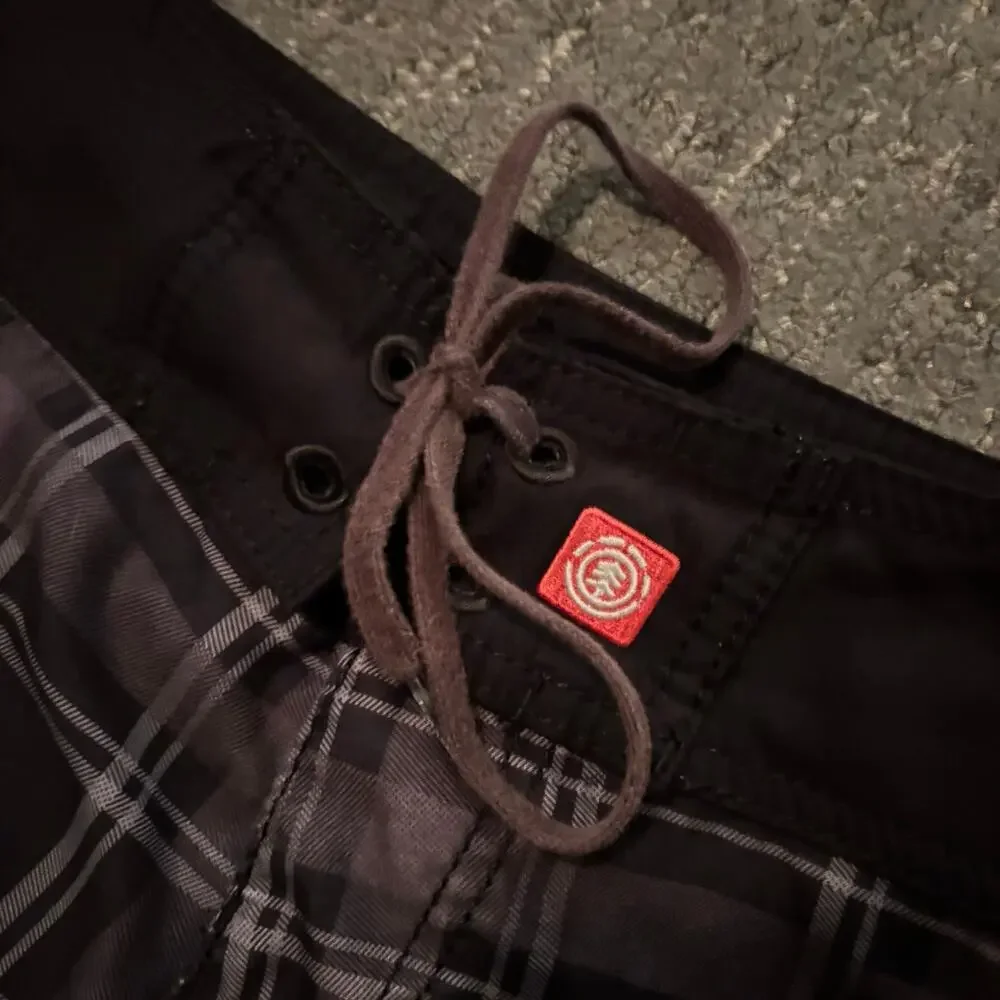 Y2K Plaid Element Board Shorts